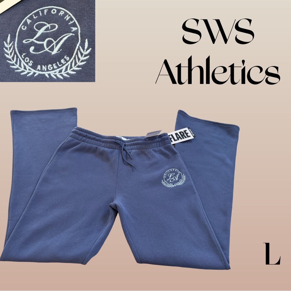 SWS Athletics LA Logo Flare Sweatpants | Blue | Women’s Size Large NWT winter - Picture 3 of 11